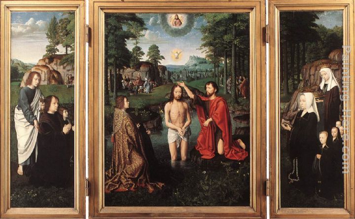Triptych of Jan Des Trompes painting - Gerard David Triptych of Jan Des Trompes art painting